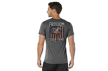 Image of Rothco Freedom Over Fear T-Shirt - Men's, Charcoal Grey, 2XL, 18186-CharcoalGrey-2XL