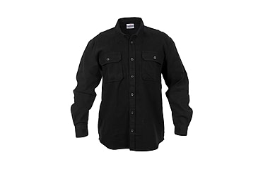 Image of Rothco Heavy Weight Solid Flannel Shirt, Black, L, 4637-Black-L