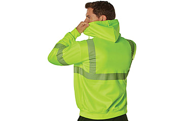 Image of Rothco Hi-Vis Performance Zipper Sweatshirt - Mens, Safety Green, Small, 20381-S