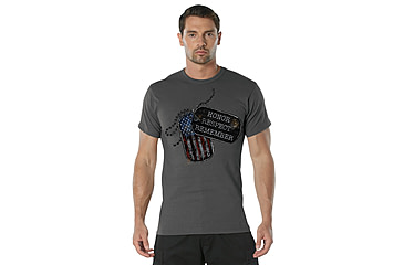 Image of Rothco Honor Respect Remember T-Shirt - Men's, Charcoal Grey, 2XL, 18156-CharcoalGrey-2XL