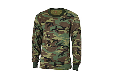Image of Rothco Kids Long Sleeve Camo T-shirt, Woodland Camo, M, 6705-WoodlandCamo-M