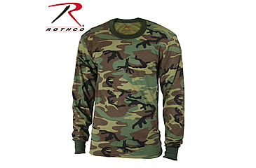 Image of Rothco Kids Long Sleeve Camo T-shirt, Woodland Camo, Small, 6705-WoodlandCamo-S