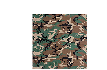 Image of Rothco Large Camo Bandana, Woodland Camo, 4347-WoodlandCamo