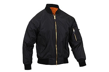 Image of Rothco Lightweight MA-1 Flight Jacket, Black, M, 6320-Black-M