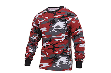 Image of Rothco Long Sleeve Colored Camo T-Shirt, Red Camo, M, 3173-RedCamo-M