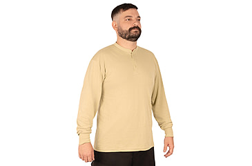 Image of Rothco Long Sleeve Henley T-Shirt - Mens, Desert Sand, Extra Large, 21035-DesertSand-XL