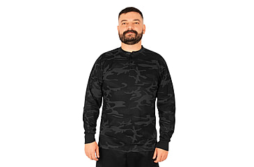 Image of Rothco Long Sleeve Henley T-Shirt - Mens, Midnight Black Camo, Extra Large, 21040-MidnightBlackCamo-XL