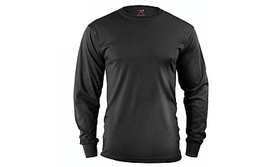 Image of Rothco Long Sleeve Solid T-Shirt, Black, XL, 60212-Black-XL