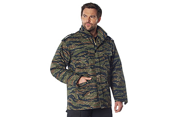 Image of Rothco M-65 Camo Field Jacket, Tiger Stripe Camo, Small, 8713-TigerStripeCamo-S