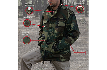 Image of Rothco M-65 Camo Field Jacket, Woodland Camo, M, 7991-WoodlandCamo-M