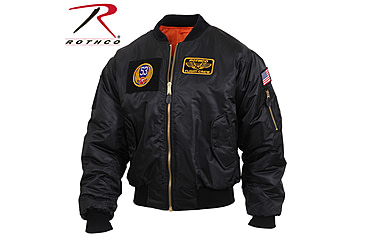 Image of Rothco MA-1 Flight Jacket with Patches, Black, 4XL, 72520-Black-4XL