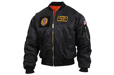 Image of Rothco MA-1 Flight Jacket with Patches, Sage Green, Small, 7240-SageGreen-S