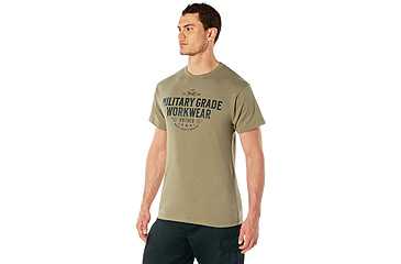 Image of Rothco Military Grade Workwear Graphic T-Shirt, Coyote Brown, S, 11345-CoyoteBrown-S