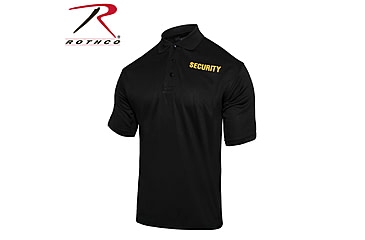 Image of Rothco Moisture Wicking Public Safety Polo Shirt, XL, Black W/ Gold Lettering, 2316-BlackWGoldLettering-XL