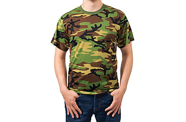 Image of Rothco Moisture Wicking T-Shirts - Mens, Woodland Camo, Large, 95025-WoodlandCamo-L