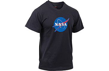 Image of Rothco NASA Meatball Logo T-Shirt, Mens, Black, Extra Large, 1958-585