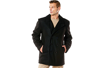 Image of Rothco Naval Heritage Pea Coat - Mens, Black, Small, 71020-Black-S
