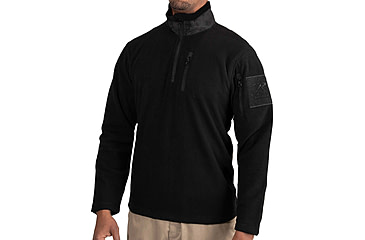 Image of Rothco Quarter Zip Fleece Pullover - Mens, Black, Small, 97340-Black-S