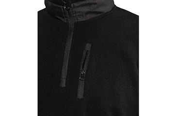 Image of Rothco Quarter Zip Fleece Pullover - Mens, Black, Small, 97340-Black-S