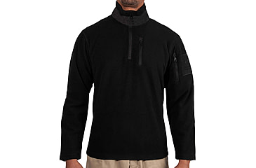 Image of Rothco Quarter Zip Fleece Pullover - Mens, Black, Small, 97340-Black-S