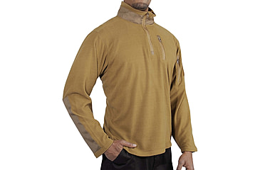 Image of Rothco Quarter Zip Fleece Pullover - Mens, Coyote Brown, Small, 97345-CoyoteBrown-S