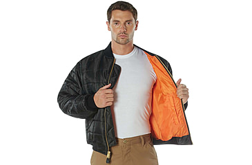 Image of Rothco Quilted MA-1 Flight Jacket - Mens, Black, Small, 73540-Black-S