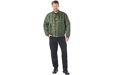 Image of Rothco Quilted MA-1 Flight Jacket, Sage Green, S, 73550-SageGreen-S