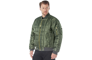 Image of Rothco Quilted MA-1 Flight Jacket, Sage Green, S, 73550-SageGreen-S