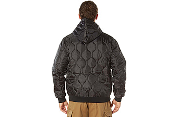 Image of Rothco Quilted Woobie Hooded Sweatshirt - Mens, Black, Small, 10490-Black-S
