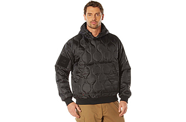 Image of Rothco Quilted Woobie Hooded Sweatshirt - Mens, Black, Small, 10490-Black-S