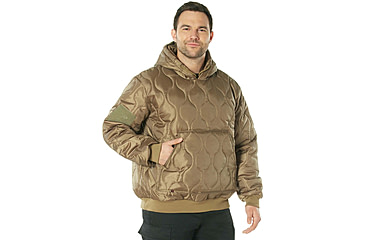 Image of Rothco Quilted Woobie Hooded Sweatshirt - Mens, Coyote Brown, Small, 10494-CoyoteBrown-S