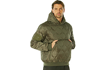 Image of Rothco Quilted Woobie Hooded Sweatshirt - Mens, Olive Drab, Small, 10498-OliveDrab-S