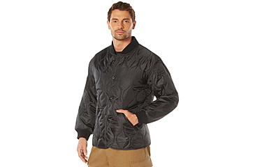 Image of Rothco Quilted Woobie Jacket - Mens, Black, Small, 10424-Black-S