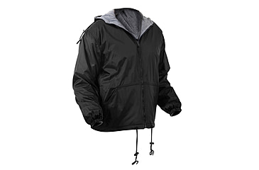 Image of Rothco Reversible Lined Jacket With Hood, Black, M, 8263-Black-M