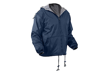 Image of Rothco Reversible Lined Jacket With Hood, Navy Blue, Small, 8263-NavyBlue-S
