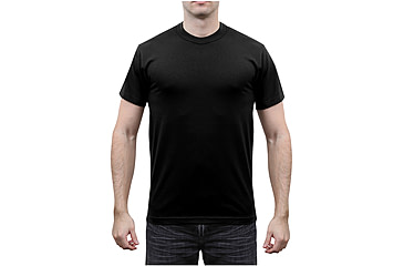 Image of Rothco Solid Color Poly/Cotton Military T-Shirt, Black, M, 6670-Black-M