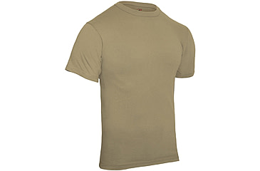 Image of Rothco Solid Color Poly/Cotton Military T-Shirt, Khaki, Small, 6763-Khaki-S