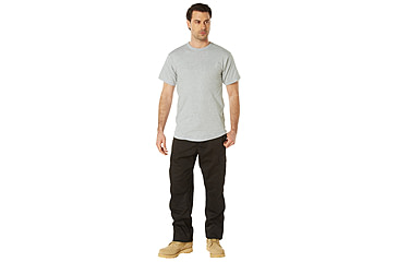 Image of Rothco Solid Color Poly/Cotton Military T-Shirt - Mens, Small, Heather Grey, 66670-HeatherGrey-S