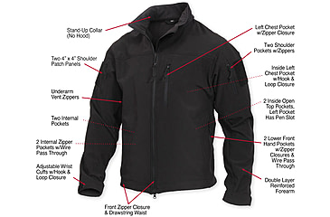 Image of Rothco Stealth Ops Soft Shell Tactical Jacket, Small, 3577-S