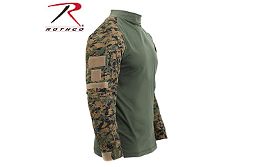 Image of Rothco Tactical Airsoft Combat Shirt, Woodland Digital Camo, Extra Small, 45030-WoodlandDigitalCamo-XS