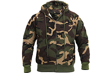 Image of Rothco Thermal Lined Hooded Sweatshirt - Mens, Medium, Woodland Camo, 6262-225