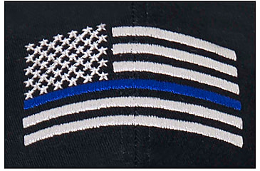 Image of Rothco Thin Blue Line Flag Low Profile Cap, Navy Blue, 99887-NavyBlue