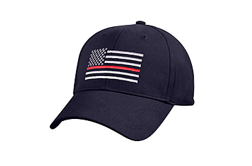 Image of Rothco Thin Red Line Flag Low Profile Cap, Navy Blue, 7659-NavyBlue
