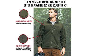 Image of Rothco Trailsman Sherpa Fleece Jacket - Mens, Olive Drab, Small, 96625-OliveDrab-S
