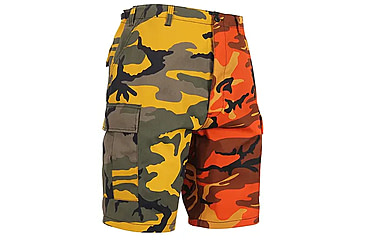 Image of Rothco Two-Tone Camo BDU Short, Stinger Yellow / Savage Orange Camo, S, S1815-StingerYellowSavageOrangeCamo-S