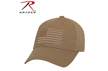 Image of Rothco U.S. Flag Low Profile Cap, Coyote Brown, 99882-CoyoteBrown