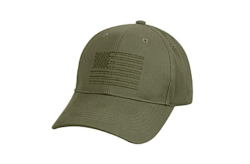 Image of Rothco U.S. Flag Low Profile Cap, Olive Drab, 99880-OliveDrab