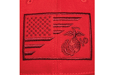 Image of Rothco USMC Eagle Globe and Anchor/US Flag Low Pro Cap, Red, 71850-Red-OneSize