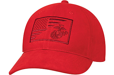 Image of Rothco USMC Eagle Globe and Anchor/US Flag Low Pro Cap, Red, 71850-Red-OneSize