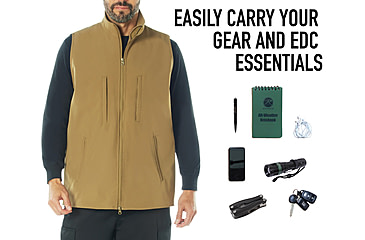 Image of Rothco V2 Concealed Carry Soft Shell Vest, Coyote Brown, S, 86555-CoyoteBrown-S